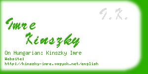 imre kinszky business card